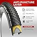 Fincci Foldable 26x2.10 Mountain Bike Tires - 26 Inch Bike Tires with 1mm Nylon Puncture Proof - Black Kevlar 26 Bike Tire 60 TPI with Cross Country Profile for MTB, XC, Folding,Hybrid Bicycles