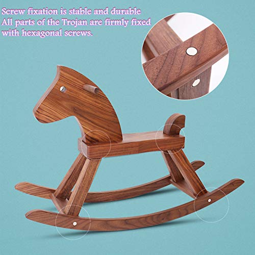 DUTUI Holzpferd Für Kinder, Schaukelpferd, Massivholzpferd Für Zwei Zwecke, Einjähriges Geschenk Für Babys, Kleinkinder… – Bild 7
