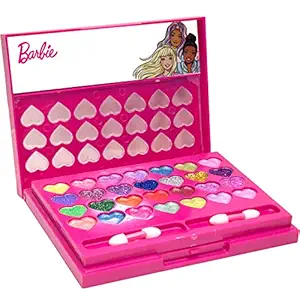 Barbie - Townley Girl Beauty Compact Set Kit with Brushes, Eye Shadow Palette, 28 Eye Shadows, 6 Lip Gloss & 4 Blushes Makeup Set for Kids Girls, Ages 6+ Perfect for Parties, Sleepovers and Makeovers