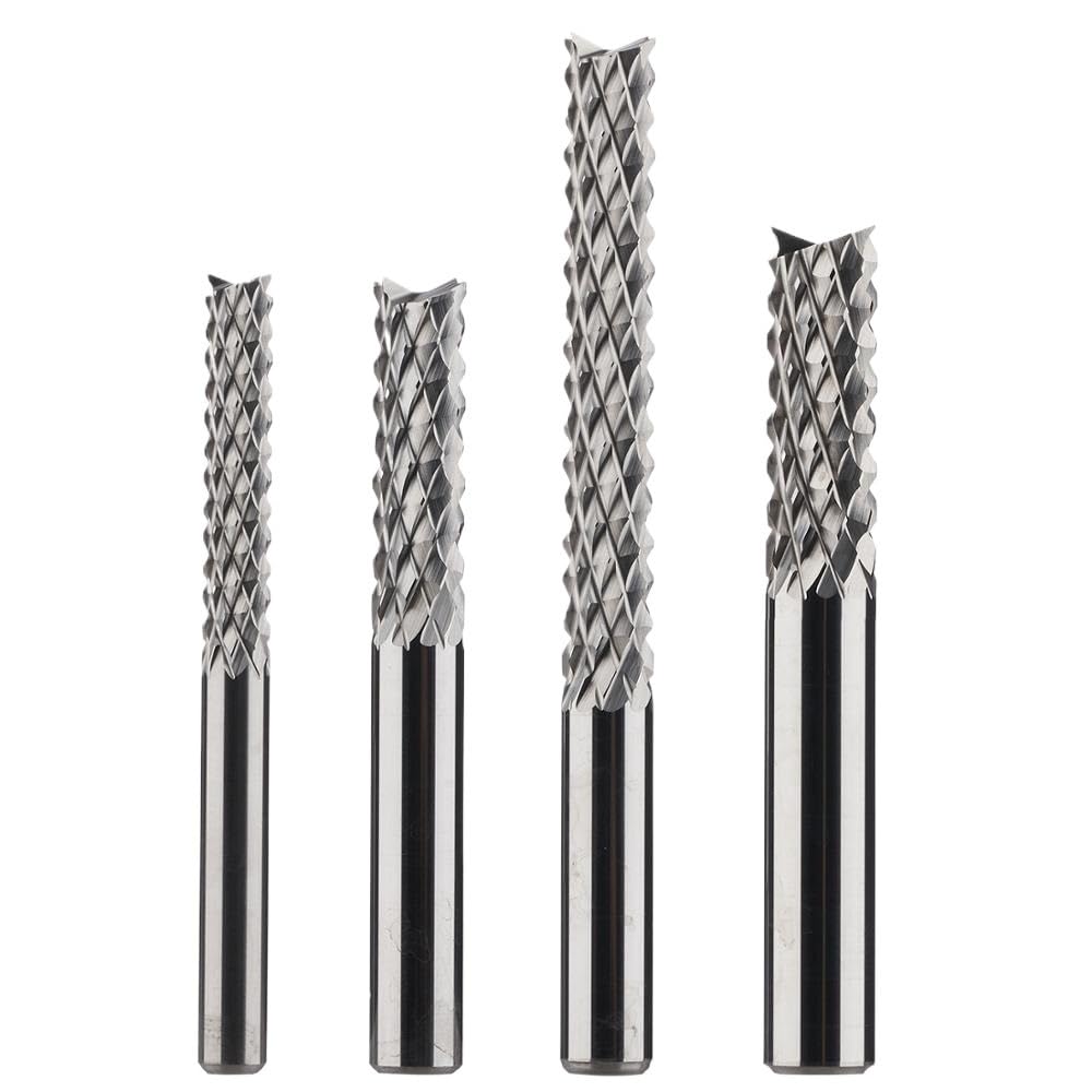 Fresa de carburo for PCB, brocas de corte de maíz de 3,1-8 mm, herramientas de corte CNC for PVC, nailon, plástico y madera.(1pc-D6.0-52-D6)