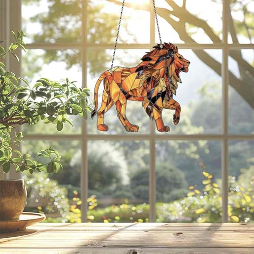 Image of Lion Acrylic Ornament Gift for Lion Lovers Christmas Wall Decor