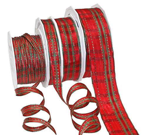 Präsent - Nottingham Wired Ribbon Red 40 mm Width, 20 m Length, 40mm - 20m - Image 2