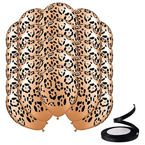 25PCS Leopard Balloons Cheetah Print Balloons Cheetah Balloons Leopard Print Balloons Jungle Animal Balloons Safari Balloons Cover