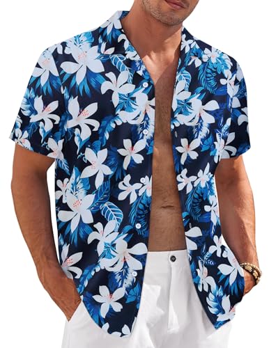 Amazon.com: SNYUMEG Men's Hawaiian Shirts Short Sleeve Floral