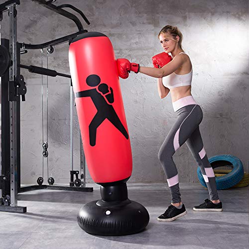 MYYAGEW Free Standing Water Base Pump Inflatable Punching Bagï¼ŒFree Standing Boxing Toy for Children, Punching Bag for Kids, Youth Boxing Bag, Inflatable Punching Bag for Adults.