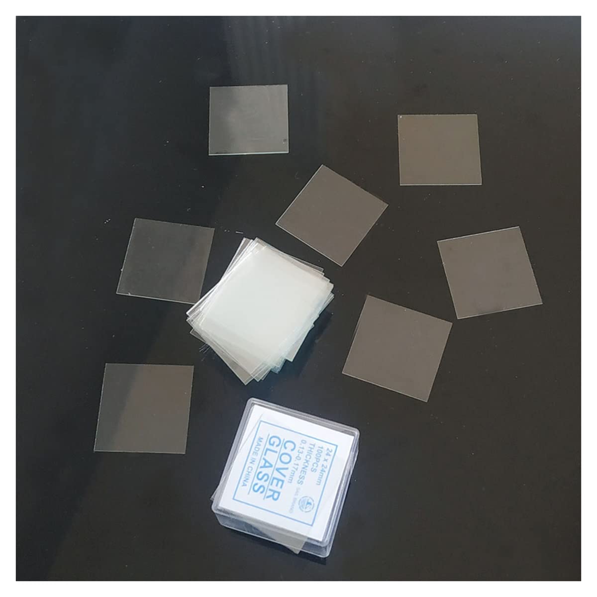 100 Stück Mikroskop Deckgläser Transparent - 18x18mm Bis 24x24mm Labor Abdeckung Glas