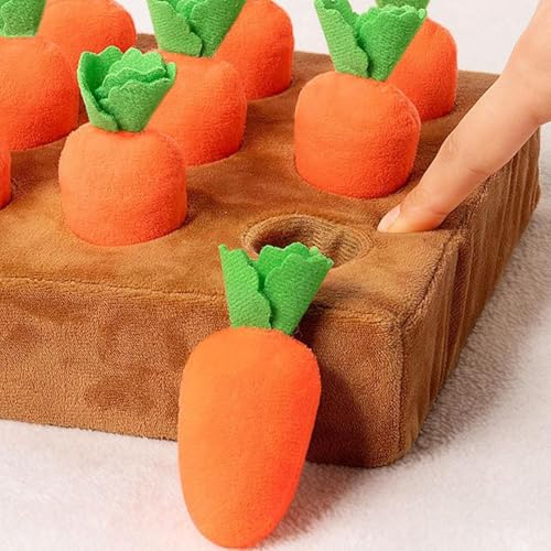 LuGirlre 2026 Sniffing Games Dog | Pets Carrot Puzzle Toy Dog Activity Mat with 9 Pieces Carrot | for Small Medium Large Older Dogs and Kittens Mental Stimulation of Your Dog