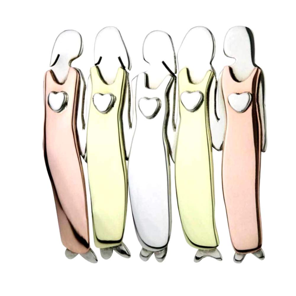 SOQNVLN Brooch Pins for Women, Fashion Best Friends Sisters Brooch Pin Shirt Cardigan Badge Xmas Gift (5 Sisters)