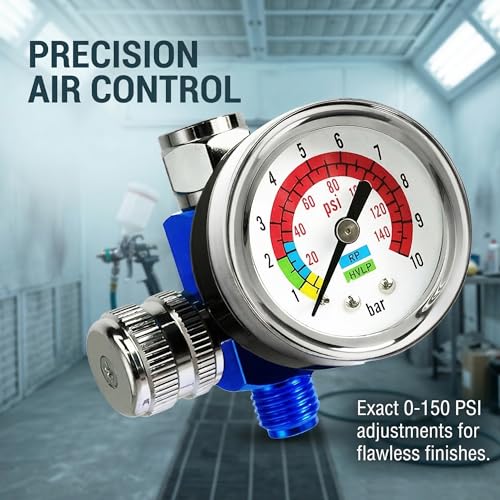 Image of LE LEMATEC Air Compressor Regulator with Pressure Gauge, Accurately Controls Air Flow for Spray Guns & Air Tools (Ar01, 1 /4 Universal)