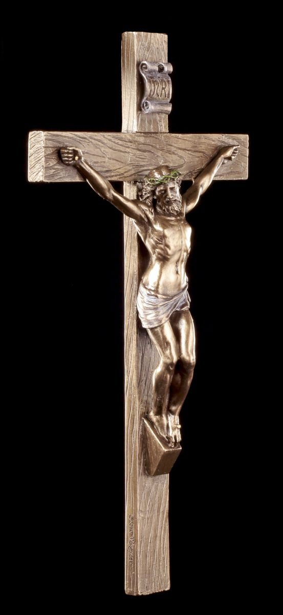 RELIEF MURAL crucifix - Jésus sur la Croix VERONESE Figurine Décoration murale bronze-optique