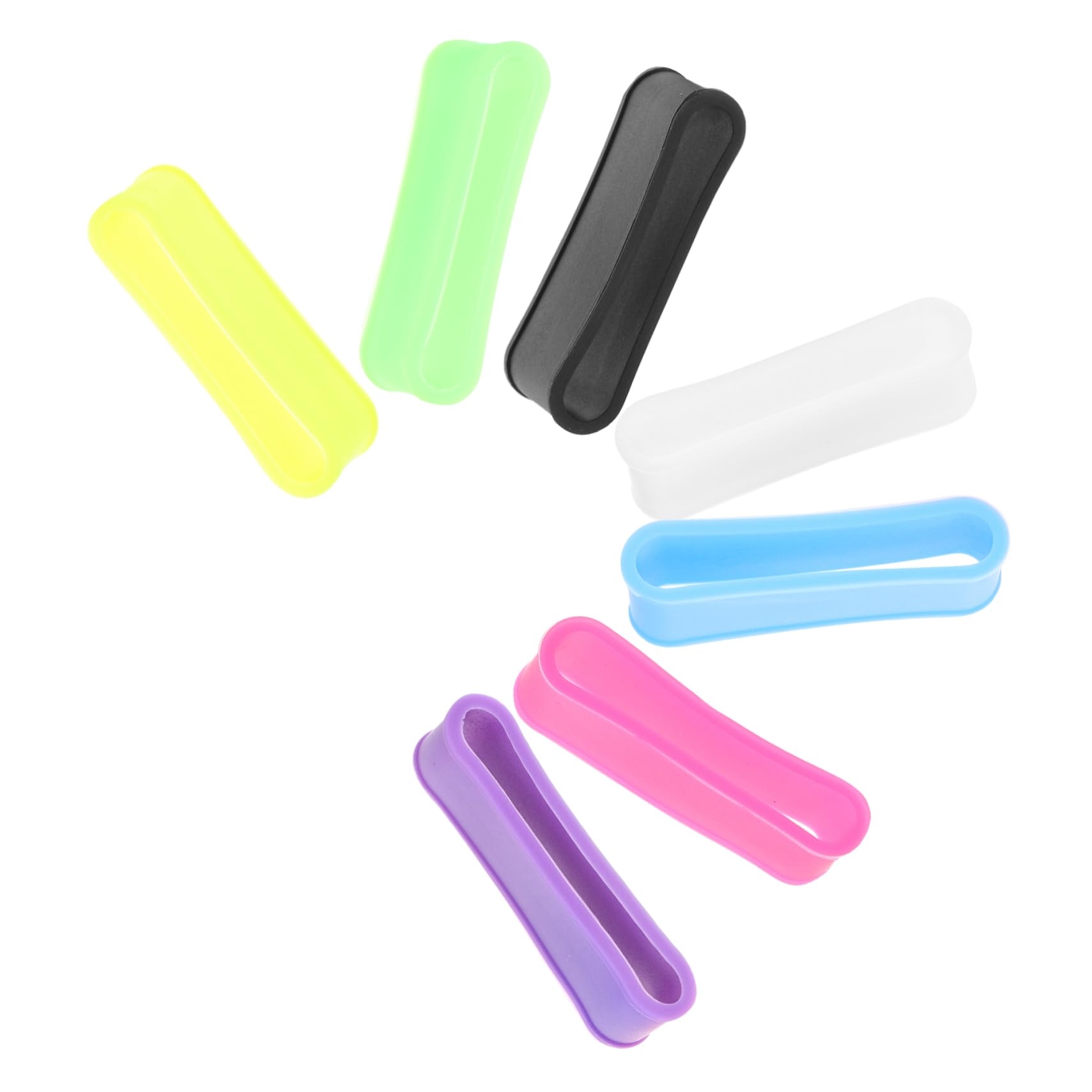 Mikikit 7pcs Badminton Racket Rings Silicone Tennis Racket Grips Absorbing Band for Dry Grip for Stability Control