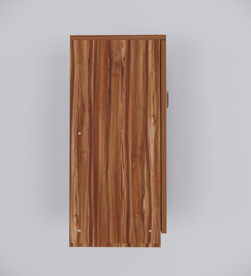 Image of SPECIALITY PANELS Wooden Shoe Rack with Cushioned Seating Bench, Walnut Finish, 2-Piece Set with Storage Cabinets, DIY Assembly