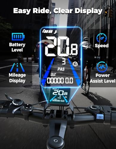 Image of Misodo Electric Bike for Adults, 1500W Peak Mountain Ebike with 25 MPH, 65 Miles Range, 7 Speeds, 48V 10Ah Removable Battery 26 inch Ebike for Commute