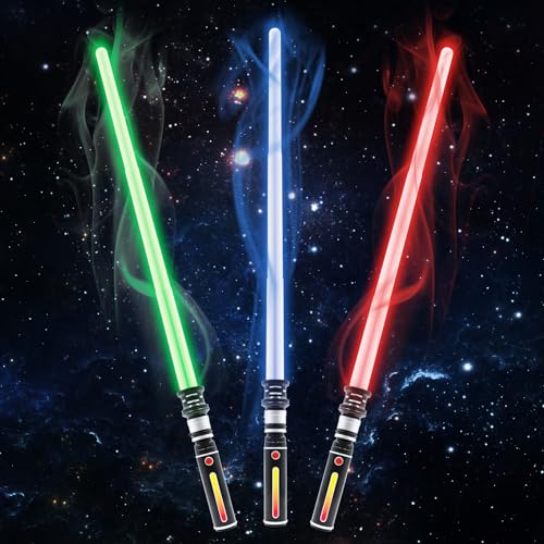 3 Packs 3 Colors Light Sabers with FX Sound (Motion Sensors...