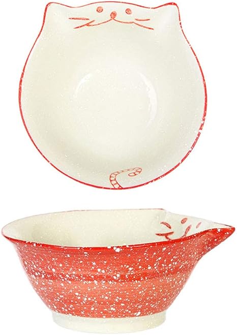 Amazon 丼鉢 家庭用陶器のボウル かわいい子供の食器の果物のサラダ漫画の丼 複数サイズのパーソナライズされた猫のパターン Color Pink Size 3 5in 食器 グラス カトラリー オンライン通販