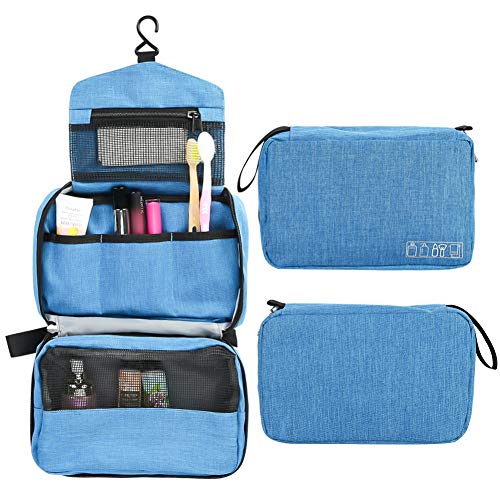 Preisvergleich Produktbild rainday Reise-Kulturbeutel, zusammenklappbar, Kulturbeutel, Aufbewahrungstasche, Toilettenartikel, Kosmetik, Kleidung, tragbar, blau (Blau) - }@@#:!$(1955