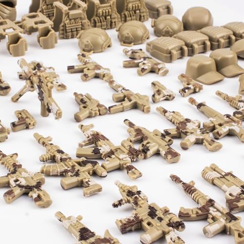 Image of 63 Pcs Military Weapons Set Accessories U.K Special Forces Weapons Toys Military Equipment Battle Blocks Bricks Compatible with Major Brand, 3 Years Old and up