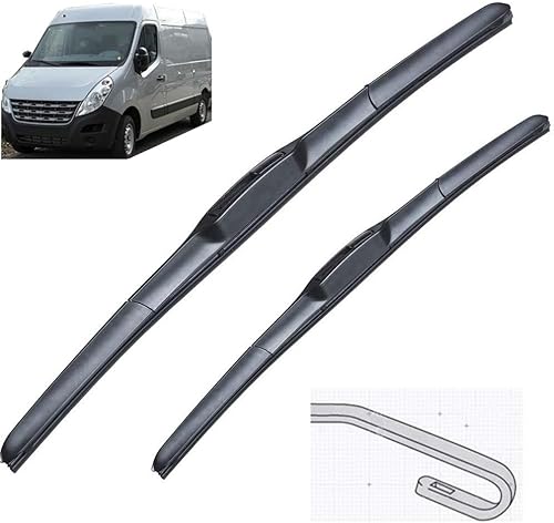 Limpiaparabrisas LHD delantero compatible con Renault Master 3, Nissan NV400, Movano 2010-2023, parabrisas de 26 pulgadas + 26 pulgadas