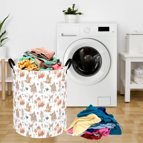 Image of 19.7 inch Round Kids Laundry Basket Gift Basket Storage Laundry Hamper Laundry Basket Baby Toys Nursery Bin with Handles,Storage Basket for Kids Room Bedroom Decor