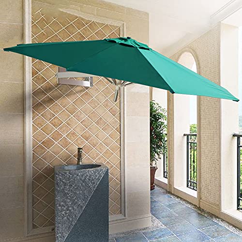 Umbrellas Montaje de Pared Patio Parasol Balcón de jardín al Aire Libre Sunshade, con ventilación y diseño Plegable, 8 pies,