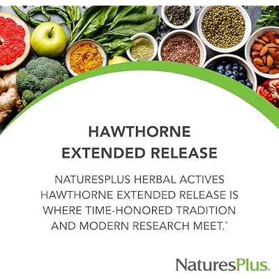 NaturesPlus Herbal Actives Extended Release Hawthorne - 30 Tablets - Vegetarian, Gluten Free - 30 Servings
