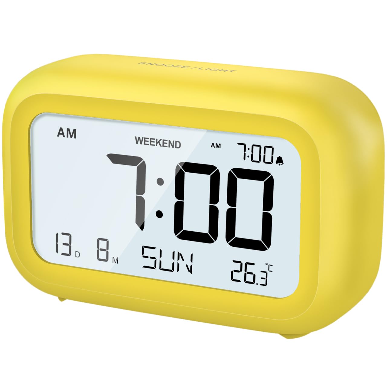 DOOMAY Digital Wecker Nachttisch - Batteriebetriebene Uhr mit LCD-Display-Volumen einstellbar Snooze und Wochenendmodus für Schlafzimmer Schreibtisch Reisen