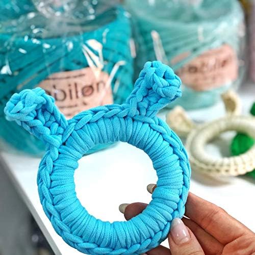 Miniatura 7 de Hilo de algodón para camiseta, 0.197-0.276 in para ganchillo, tejido, macramé, manualidades  110 yardas  Algodón suave para bolsos, cestas, cojines