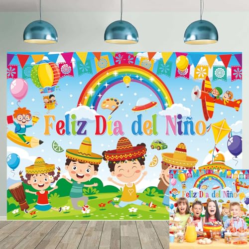 Feliz Día del Niño Backdrop 240x180cm miniatura 1