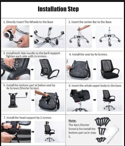 Image of Ergonomic Office Chair For Home Office & Study|Height Adjustable Mesh Back Revolving Chair With Tilt Lock Mechanism,Comfortable Seating,and Durable Design,Black