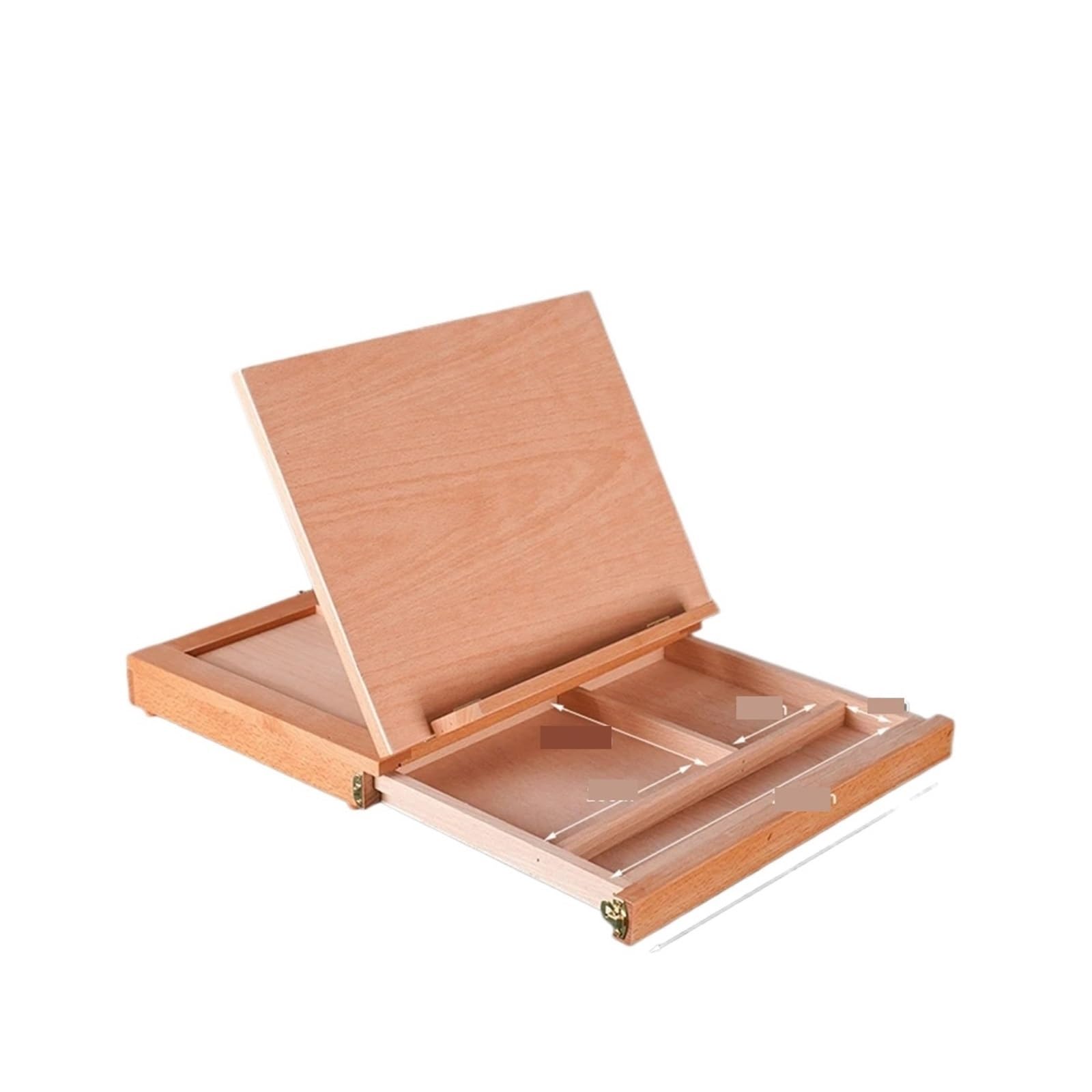 ASerZenith Painting Box Sketching Portable Artist Wooden Easel For Painting With Drawer Table Box Portable Desktop Suitcase Drawing Hardware Art Supplies,Color 3