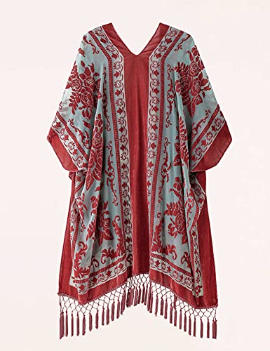 Image of MJ SERECA Women's Casual Long Velvet Kimono