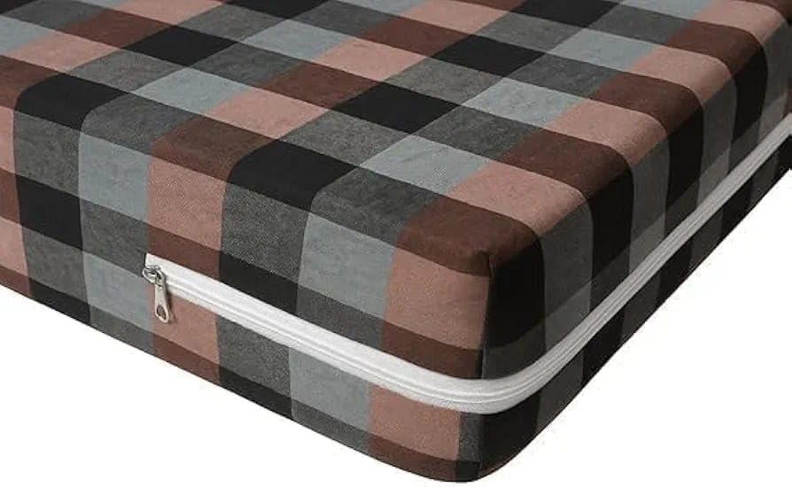 Image of Cotton Mattress Protector for Single Bed (72x36x4 Inch) - Breathable & Dustproof Mattress Cover with Heavy-Duty Zipper, Fully Enclosed Washable Safety Cover (1 Pcs)