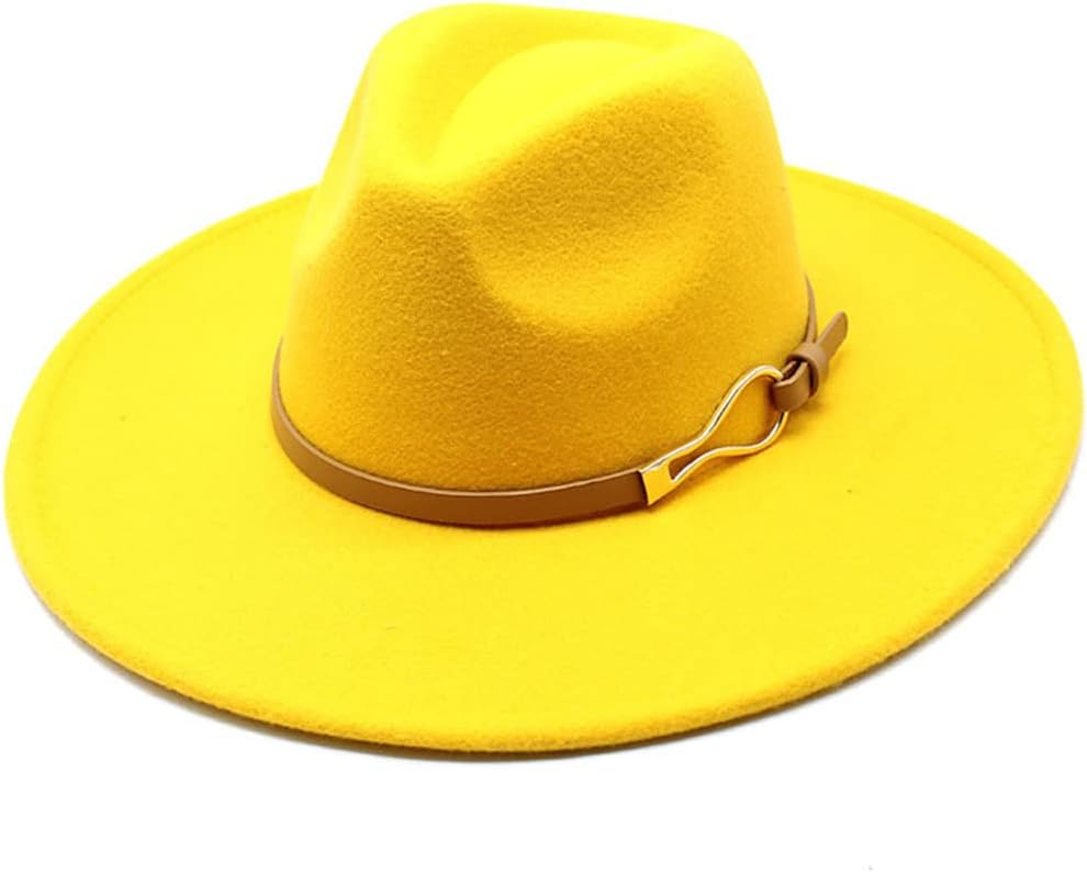 Fedora Hat Women Big Wide Brim Vintage Khaki Felted Jazz Hat Formal Dress Cap Sombreros De Mujer