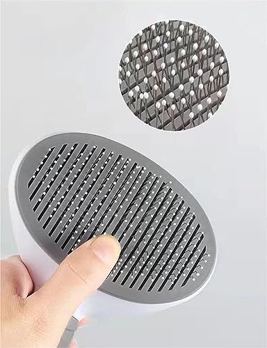 Image of Cat Brush for Shedding Dog Brush with Release Button Hair Comb, Cat Grooming Slicker Brushes Kit, Self Cleaning for Dog Pet, Cat Fur Brush for Long or Short Haired Cats Kitten Pets (Grey)