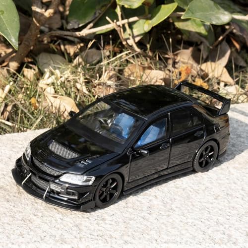 Image of FEXXA Toy Car Compatible for 1:32 Mitsu bishi Lancer Evolution Model, Pull Back Diecast Collectible Car with Sounds & Lights for Kids Boys Girls and Adults, Gift (Black)