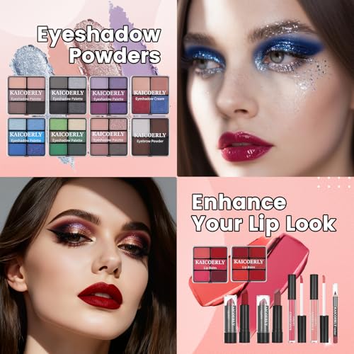 Makeup Kit for Women Girls, Fashionable Make Up Present Set for Beginners Professionals Traveler with Case, Makeup Essential with Eyeshadow Palette, Lip Gloss, Mascara,Foundation Face Primer(Rainbow) - Image 6