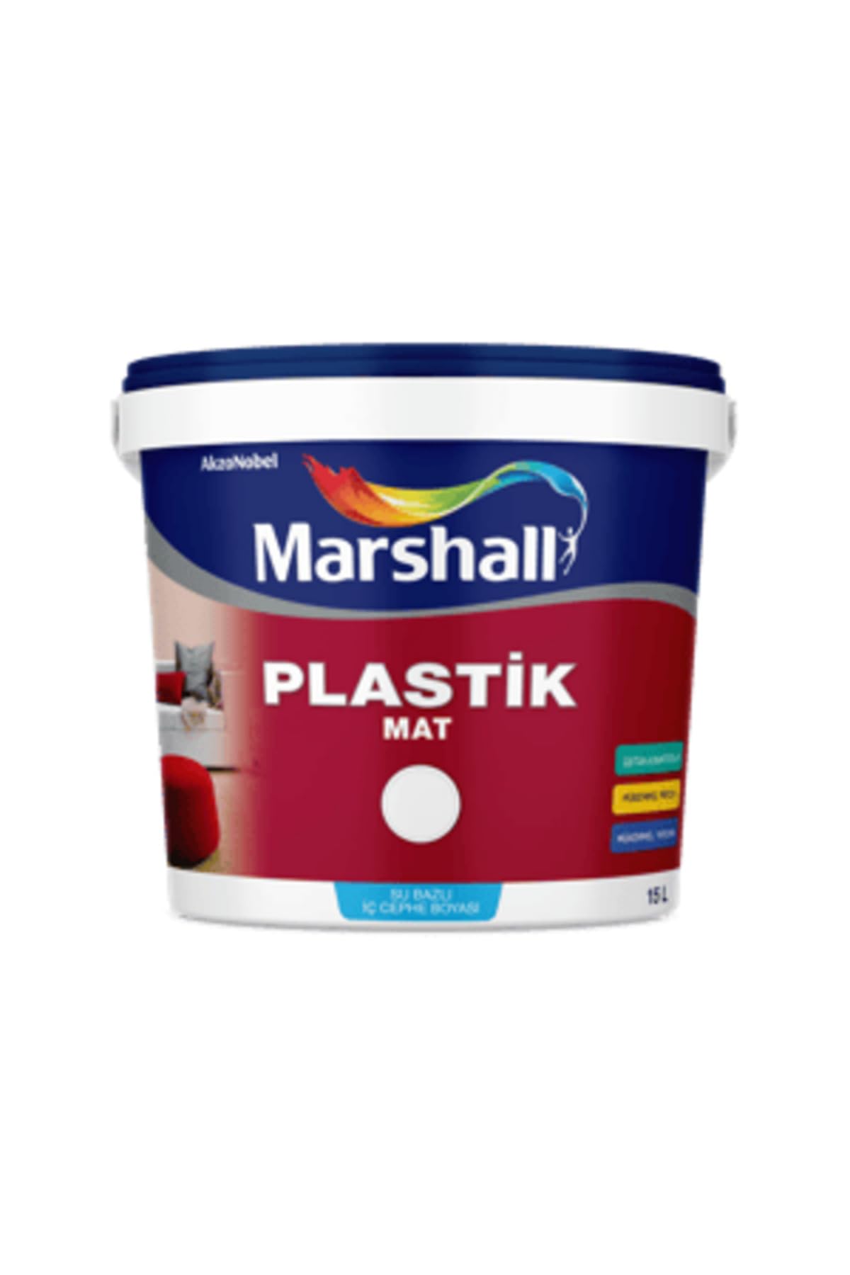 Marshall Plastik Mat İç Cephe Boyası, Siyah, 2,5L