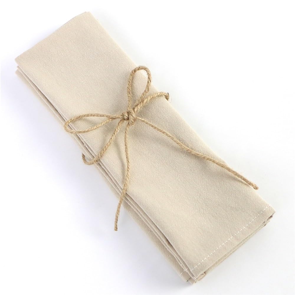 cloth napkins, 12PCS 30x45cm, Solid Cotton Serviettes For Wedding Parties Restaurant Christmas Table Decor(Brown)