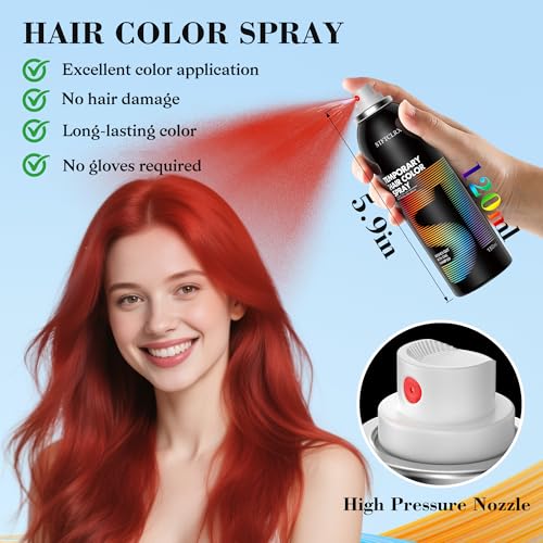 Spray de color temporal para cabello, negro 5 oz miniatura 7