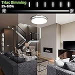hykolity 16 inch Dimmable LED Flush Mount Ceiling Light Fixture, Brushed Nickel, 36W, 2200LM, 2.7/3/3.5/4K/5K Adjustbale, 120°Light Angle, CRI80, Ceiling Lamp for Bedroom, Kitchen, Office, ETL Listed - Image 3