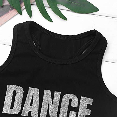 Image of Girls High Neck Athletic Sports Bra Crop Top Gymnastics Workout Gym Fitness Vest Tank Top T Shirt