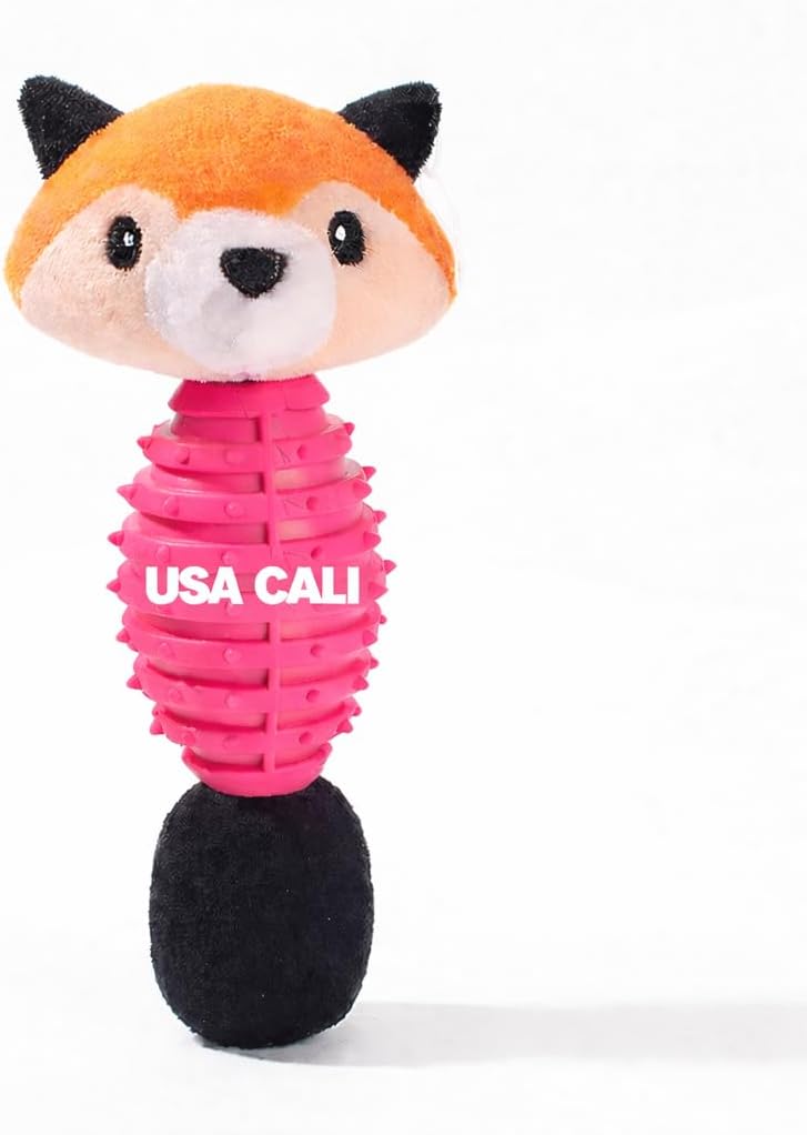 Dog Chew Toy, Squeaky Interactive Animal Plush & Textured Rubber Chew, Teeth-Cleaning Nubs, Tug & Toss Puppy Toy for Small Medium Dogs