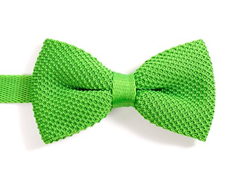 Nœud papillon tricot 100% soie fabriqué en Italie vert grenouille