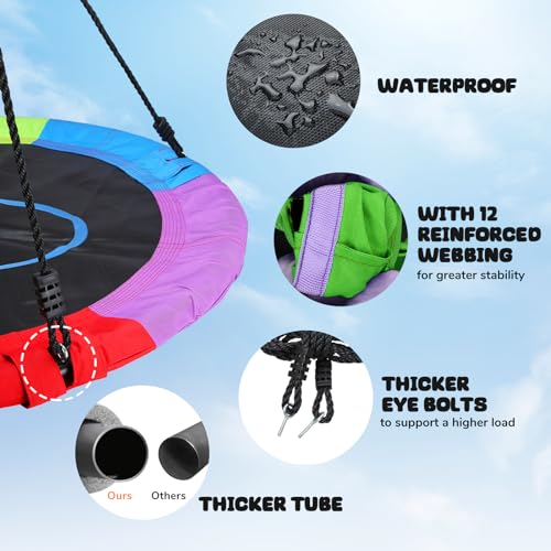 image for Trekassy 700lb 40 Inch Saucer Tree Swing for Kids Adults Outdoor 900D 