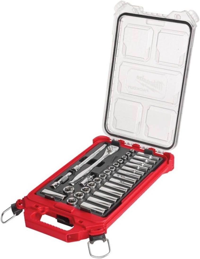 Milwaukee 48-22-9482 32-Piece Metric 3/8 in. Mechanics Ratchet and Socket Set with PACKOUT Case