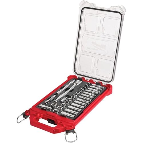 Milwaukee 48-22-9482 32-Piece Metric 3/8 in. Mechanics Ratchet and Socket Set with PACKOUT Case