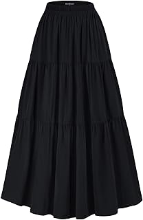 Scarlet Darkness Maxi Long Skirts for Women Summer Flowy Renaissance Skirt with Pockets