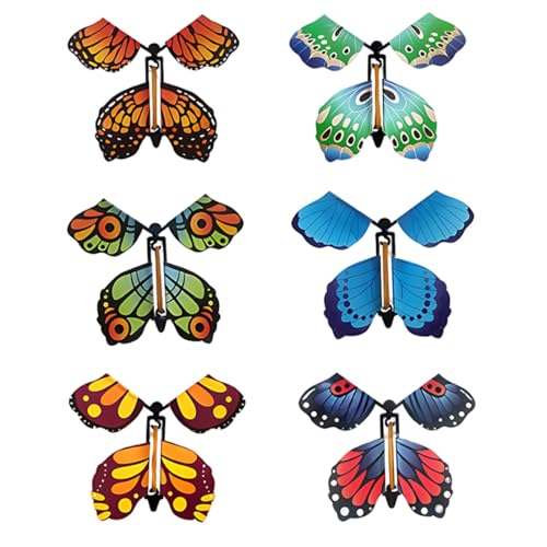 UYVPAER 6 Mariposas Voladoras, Juguetes Mágicos De Mariposas, Mariposas Que Vuelan Con Resorte, Juguetes De Mariposa Para Niños, Decoraciones Para Bodas Y San Valentín