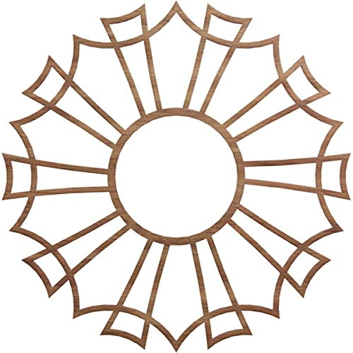 Image of Ekena Millwork 26 inchOD x 9 1 /8 inchID x 3 /8 inchT Augustus Wood Fretwork Pierced Ceiling Medallion, Walnut