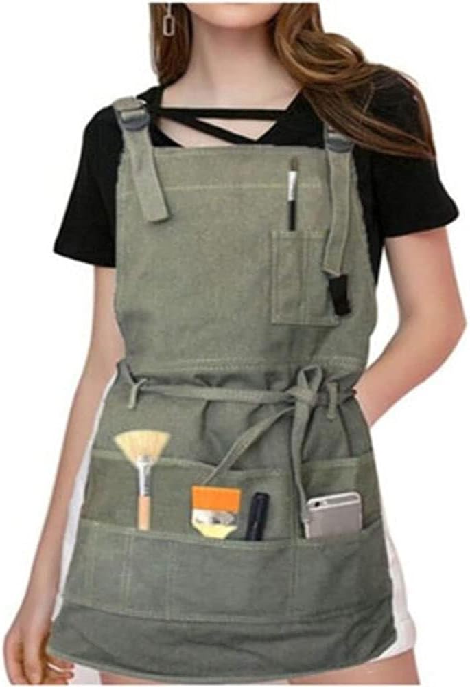Chef Aprons for Men Women with ，Aprons with Pockets Painting Apron Waterproof Anti-Pigment Special Oil Painting Art Students Nail Barber Men Women Coffee Shop Denim Overalls Apron